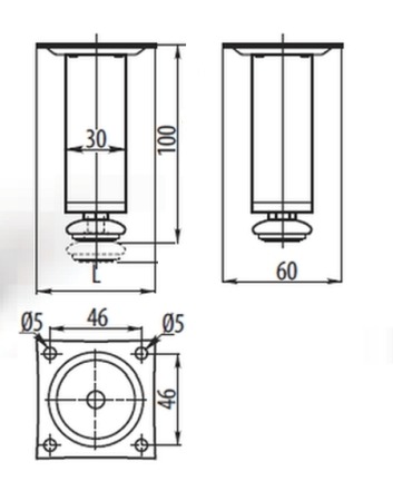 Nóżka metal-satyna H - 100 mm