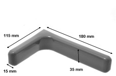 Wspornik półki L - 180 z osłoną popiel (2 sztuki)